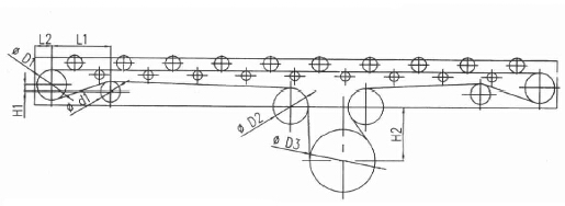 皮帶驅(qū)動(dòng)滾筒輸送機(jī)皮帶驅(qū)動(dòng)設(shè)計(jì)簡(jiǎn)圖